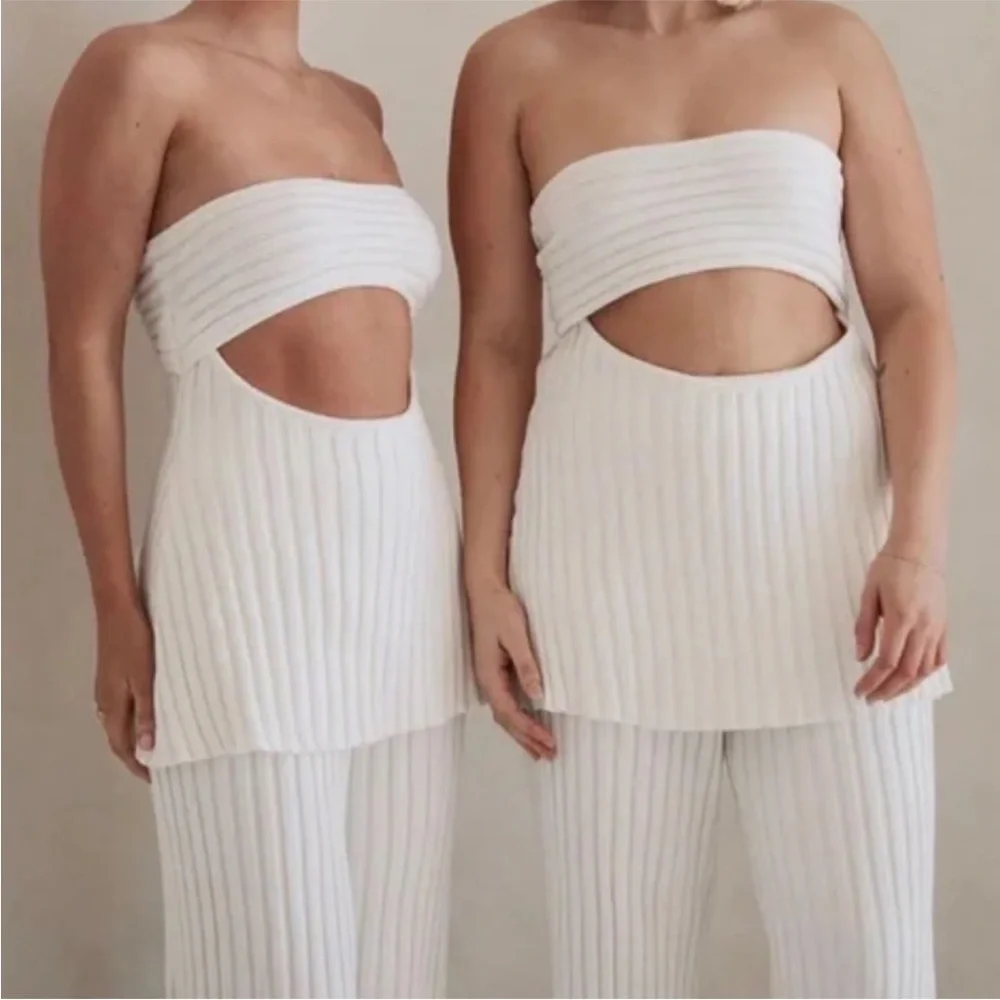 Sabo Skirt White Ribbed Set - Picture 3 of 3